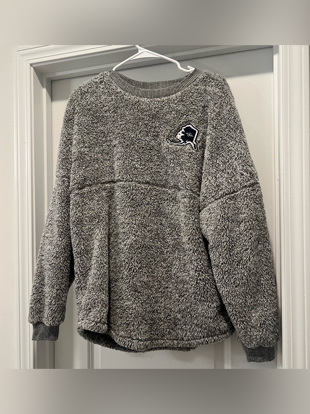 Disney Cruise Line Alaska Oversized Medium Gray Sherpa Spirit Jersey Sweatshirt